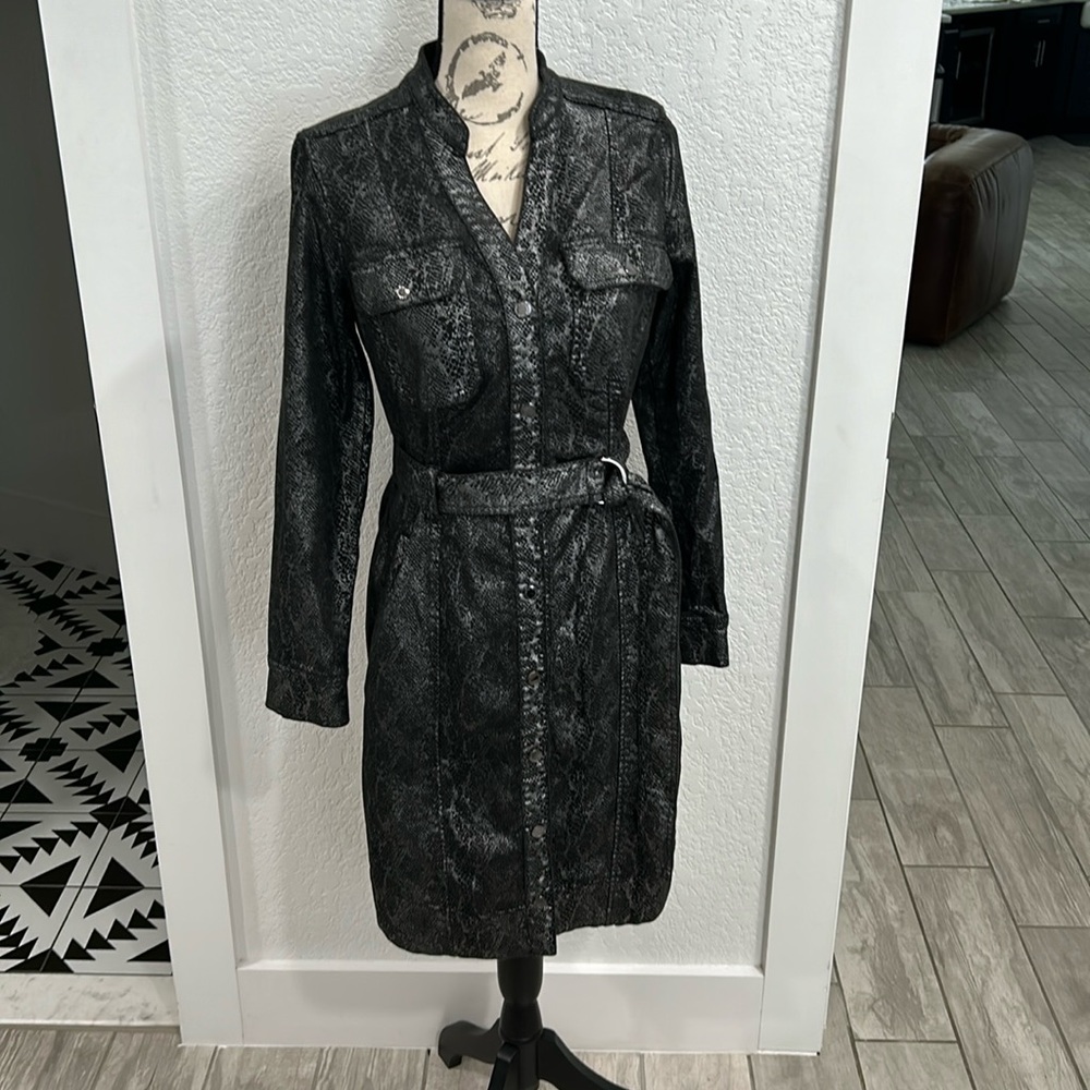 White House Black Market foil reptile dress